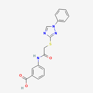 molecular formula C17H14N4O3S B4410993 3-({[(1-phenyl-1H-1,2,4-triazol-3-yl)thio]acetyl}amino)benzoic acid 