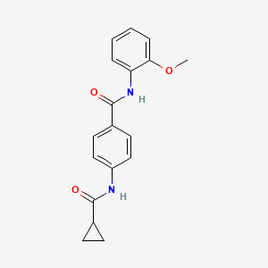 molecular formula C18H18N2O3 B4411012 4-[(cyclopropylcarbonyl)amino]-N-(2-methoxyphenyl)benzamide 