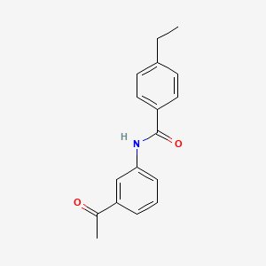 molecular formula C17H17NO2 B4411030 N-(3-acetylphenyl)-4-ethylbenzamide 