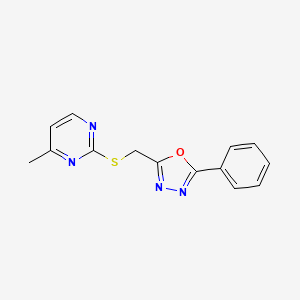 4-methyl-2-{[(5-phenyl-1,3,4-oxadiazol-2-yl)methyl]thio}pyrimidine