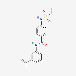 molecular formula C17H18N2O4S B4411084 N-(3-acetylphenyl)-4-[(ethylsulfonyl)amino]benzamide 