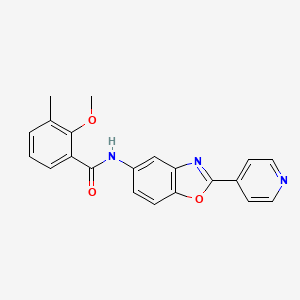 2-methoxy-3-methyl-N-[2-(4-pyridinyl)-1,3-benzoxazol-5-yl]benzamide