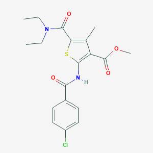 molecular formula C19H21ClN2O4S B441115 Methyl 2-(4-chlorobenzamido)-5-(diethylcarbamoyl)-4-methylthiophene-3-carboxylate CAS No. 335406-04-7