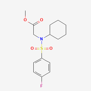 molecular formula C15H20FNO4S B4411174 methyl N-cyclohexyl-N-[(4-fluorophenyl)sulfonyl]glycinate 