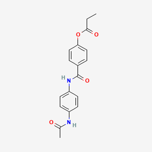 molecular formula C18H18N2O4 B4411199 4-({[4-(acetylamino)phenyl]amino}carbonyl)phenyl propionate 