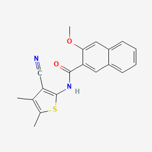 molecular formula C19H16N2O2S B4411220 N-(3-cyano-4,5-dimethyl-2-thienyl)-3-methoxy-2-naphthamide 