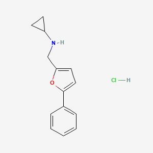 molecular formula C14H16ClNO B4411235 N-[(5-phenyl-2-furyl)methyl]cyclopropanamine hydrochloride 