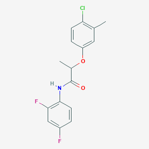 molecular formula C16H14ClF2NO2 B4411267 2-(4-chloro-3-methylphenoxy)-N-(2,4-difluorophenyl)propanamide 