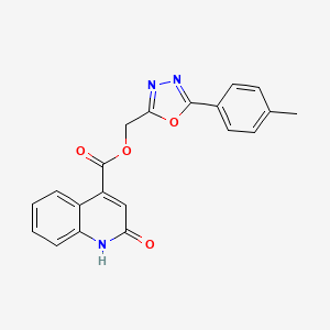 molecular formula C20H15N3O4 B4411403 [5-(4-methylphenyl)-1,3,4-oxadiazol-2-yl]methyl 2-hydroxy-4-quinolinecarboxylate 