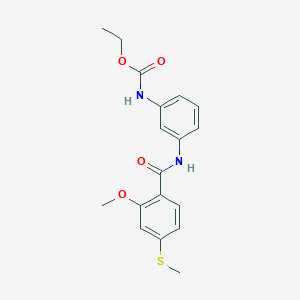 molecular formula C18H20N2O4S B4411437 ethyl (3-{[2-methoxy-4-(methylthio)benzoyl]amino}phenyl)carbamate 