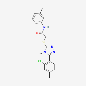 molecular formula C19H19ClN4OS B4411459 2-{[5-(2-chloro-4-methylphenyl)-4-methyl-4H-1,2,4-triazol-3-yl]thio}-N-(3-methylphenyl)acetamide 