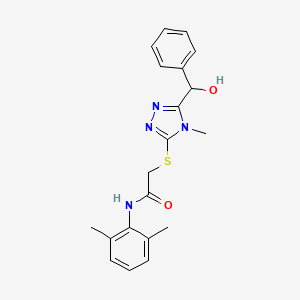 molecular formula C20H22N4O2S B4411462 N-(2,6-dimethylphenyl)-2-({5-[hydroxy(phenyl)methyl]-4-methyl-4H-1,2,4-triazol-3-yl}thio)acetamide 