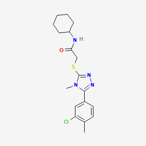 2-{[5-(3-chloro-4-methylphenyl)-4-methyl-4H-1,2,4-triazol-3-yl]thio}-N-cyclohexylacetamide