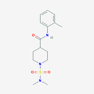 molecular formula C15H23N3O3S B4411517 1-[(dimethylamino)sulfonyl]-N-(2-methylphenyl)-4-piperidinecarboxamide 