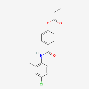 molecular formula C17H16ClNO3 B4411529 4-{[(4-chloro-2-methylphenyl)amino]carbonyl}phenyl propionate 