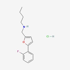 N-[[5-(2-fluorophenyl)furan-2-yl]methyl]butan-1-amine;hydrochloride