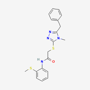 2-[(5-benzyl-4-methyl-4H-1,2,4-triazol-3-yl)thio]-N-[2-(methylthio)phenyl]acetamide