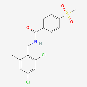 molecular formula C16H15Cl2NO3S B4411582 N-(2,4-dichloro-6-methylbenzyl)-4-(methylsulfonyl)benzamide 