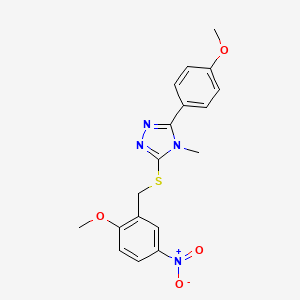 molecular formula C18H18N4O4S B4411686 3-[(2-methoxy-5-nitrobenzyl)thio]-5-(4-methoxyphenyl)-4-methyl-4H-1,2,4-triazole 