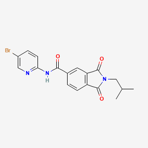 molecular formula C18H16BrN3O3 B4411697 N-(5-bromo-2-pyridinyl)-2-isobutyl-1,3-dioxo-5-isoindolinecarboxamide 