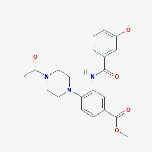 molecular formula C22H25N3O5 B4411729 methyl 4-(4-acetyl-1-piperazinyl)-3-[(3-methoxybenzoyl)amino]benzoate 