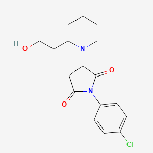 molecular formula C17H21ClN2O3 B4411782 1-(4-chlorophenyl)-3-[2-(2-hydroxyethyl)-1-piperidinyl]-2,5-pyrrolidinedione 