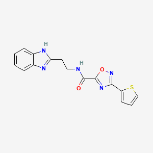 molecular formula C16H13N5O2S B4411803 N-[2-(1H-benzimidazol-2-yl)ethyl]-3-(2-thienyl)-1,2,4-oxadiazole-5-carboxamide 