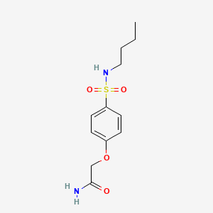 molecular formula C12H18N2O4S B4411832 2-{4-[(butylamino)sulfonyl]phenoxy}acetamide 