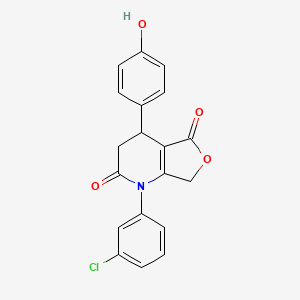 molecular formula C19H14ClNO4 B4411834 1-(3-chlorophenyl)-4-(4-hydroxyphenyl)-4,7-dihydrofuro[3,4-b]pyridine-2,5(1H,3H)-dione 