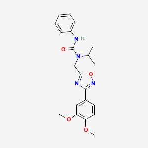 molecular formula C21H24N4O4 B4411879 N-{[3-(3,4-dimethoxyphenyl)-1,2,4-oxadiazol-5-yl]methyl}-N-isopropyl-N'-phenylurea 