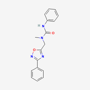 molecular formula C17H16N4O2 B4411898 N-methyl-N'-phenyl-N-[(3-phenyl-1,2,4-oxadiazol-5-yl)methyl]urea 