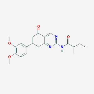 molecular formula C21H25N3O4 B4411900 N-[7-(3,4-dimethoxyphenyl)-5-oxo-5,6,7,8-tetrahydro-2-quinazolinyl]-2-methylbutanamide 