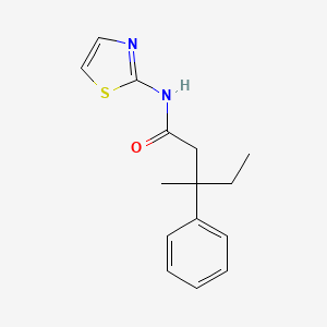 molecular formula C15H18N2OS B4411932 3-methyl-3-phenyl-N-1,3-thiazol-2-ylpentanamide 