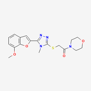 molecular formula C18H20N4O4S B4411960 4-({[5-(7-methoxy-1-benzofuran-2-yl)-4-methyl-4H-1,2,4-triazol-3-yl]thio}acetyl)morpholine 