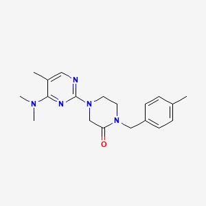 molecular formula C19H25N5O B4411966 4-[4-(dimethylamino)-5-methylpyrimidin-2-yl]-1-(4-methylbenzyl)piperazin-2-one 