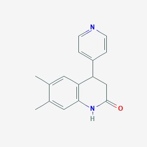 molecular formula C16H16N2O B4412028 6,7-dimethyl-4-(4-pyridinyl)-3,4-dihydro-2(1H)-quinolinone 