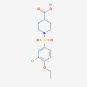 molecular formula C14H18ClNO5S B4412035 1-[(3-chloro-4-ethoxyphenyl)sulfonyl]-4-piperidinecarboxylic acid 