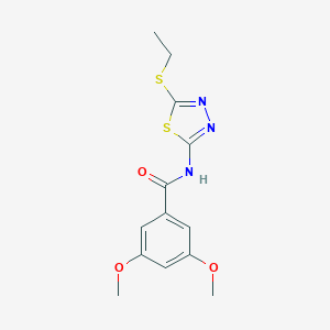 molecular formula C13H15N3O3S2 B441208 N-[5-(ethylsulfanyl)-1,3,4-thiadiazol-2-yl]-3,5-dimethoxybenzamide CAS No. 352704-71-3