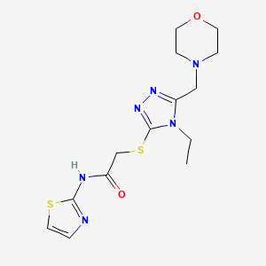 2-{[4-ethyl-5-(4-morpholinylmethyl)-4H-1,2,4-triazol-3-yl]thio}-N-1,3-thiazol-2-ylacetamide