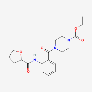 molecular formula C19H25N3O5 B4412129 ethyl 4-{2-[(tetrahydro-2-furanylcarbonyl)amino]benzoyl}-1-piperazinecarboxylate 