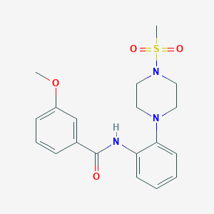 molecular formula C19H23N3O4S B4412133 3-methoxy-N-{2-[4-(methylsulfonyl)-1-piperazinyl]phenyl}benzamide 