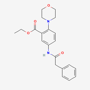 molecular formula C21H24N2O4 B4412179 ethyl 2-(4-morpholinyl)-5-[(phenylacetyl)amino]benzoate 