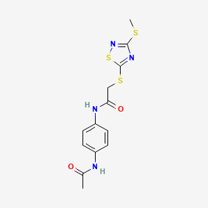 molecular formula C13H14N4O2S3 B4412202 N-[4-(acetylamino)phenyl]-2-{[3-(methylthio)-1,2,4-thiadiazol-5-yl]thio}acetamide 