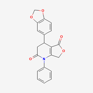 4-(1,3-benzodioxol-5-yl)-1-phenyl-4,7-dihydrofuro[3,4-b]pyridine-2,5(1H,3H)-dione