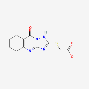 molecular formula C12H14N4O3S B4412224 methyl [(9-oxo-4,5,6,7,8,9-hexahydro[1,2,4]triazolo[5,1-b]quinazolin-2-yl)thio]acetate 