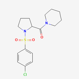 molecular formula C16H21ClN2O3S B4412243 1-{1-[(4-chlorophenyl)sulfonyl]prolyl}piperidine 