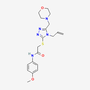 molecular formula C19H25N5O3S B4412259 2-{[4-allyl-5-(4-morpholinylmethyl)-4H-1,2,4-triazol-3-yl]thio}-N-(4-methoxyphenyl)acetamide 