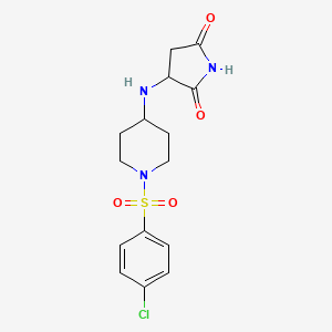 molecular formula C15H18ClN3O4S B4412267 3-({1-[(4-chlorophenyl)sulfonyl]-4-piperidinyl}amino)-2,5-pyrrolidinedione 