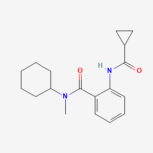 molecular formula C18H24N2O2 B4412271 N-cyclohexyl-2-[(cyclopropylcarbonyl)amino]-N-methylbenzamide 