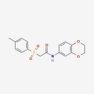 molecular formula C17H17NO5S B4412274 N-(2,3-dihydro-1,4-benzodioxin-6-yl)-2-[(4-methylphenyl)sulfonyl]acetamide 